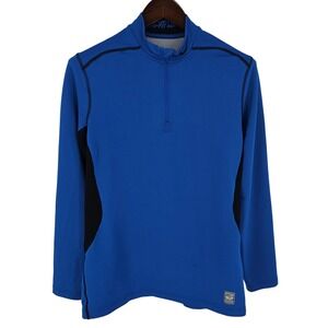 Nike Pro Combat Hyperwarm Dri‑Fit Max 1/4 Zip Pullover Blue Men Large 543596‑494